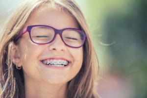 happy child smiling with braces